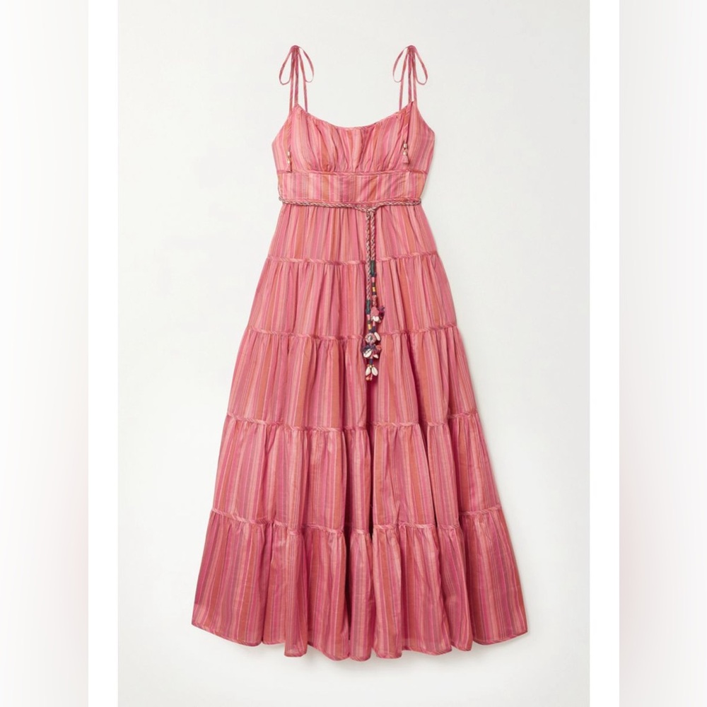 Zimmermann Pink Striped Midi Dress